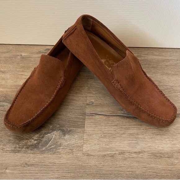 Bally Tan Brown Suede Loafers shoes Sz 11 - Picture 13 of 13